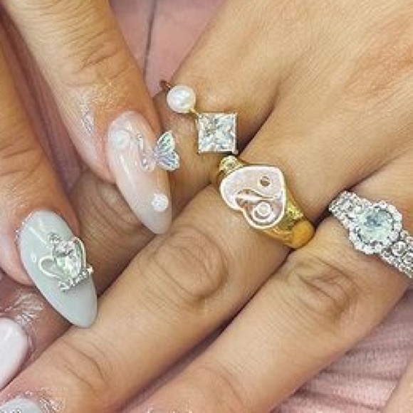 BUNDLE of 2 18KT Gold Vermeil Rings from Vivamacity - Ari Ring and Adelina Ring - Picture 11 of 15